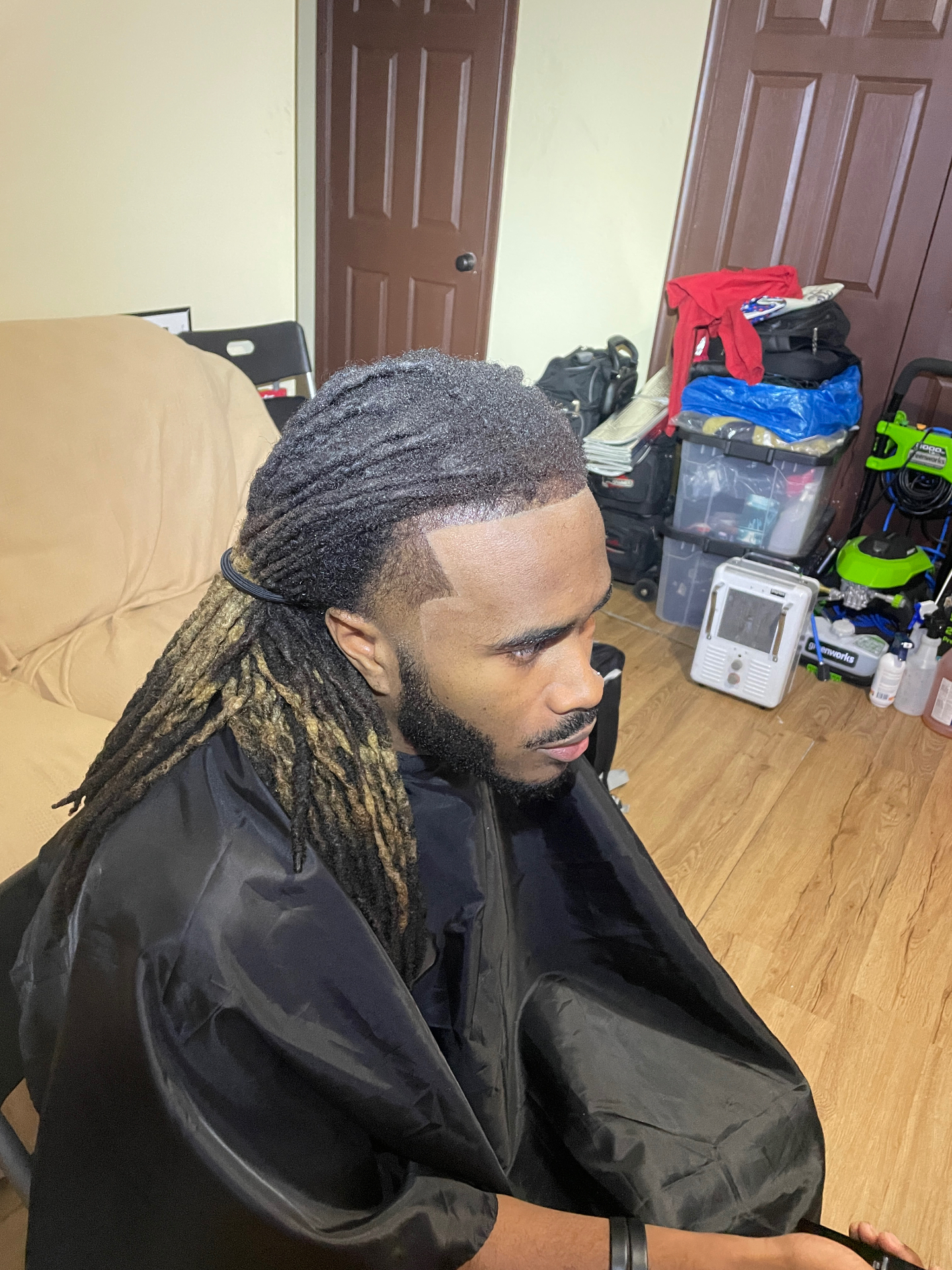 Locs with sharp lineup and taper by KP.THABARBER