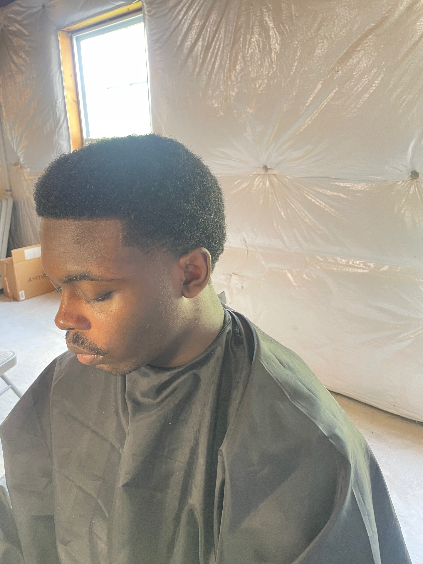 Clean afro shape-up with lineup by KP.THABARBER