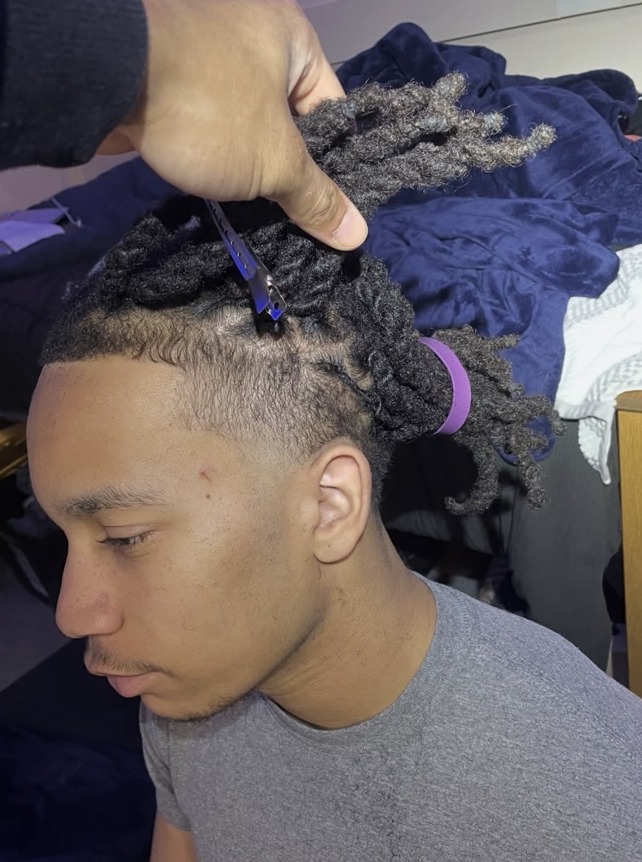 Loc styling and clean taper fade by KP.THABARBER